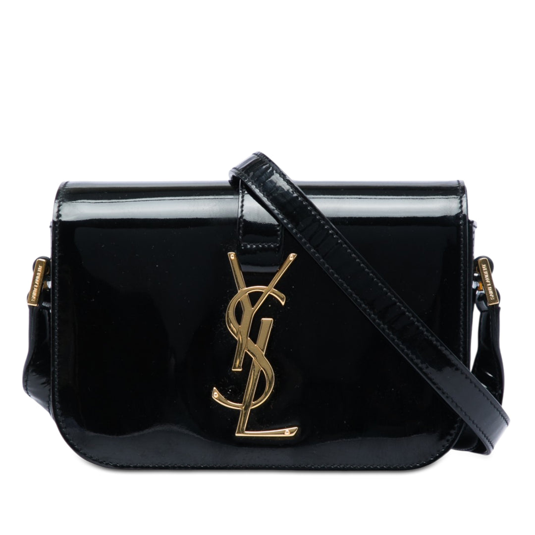 Saint Laurent Small Cuir verni Monogram Universite Sac porté croisé