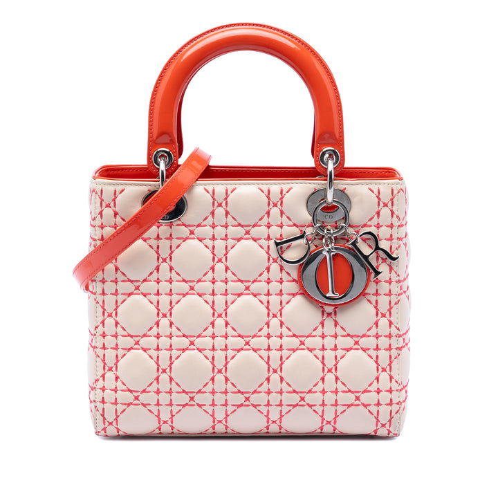 Dior Medium Cuir d’agneau Cannage Surpiqué Lady Dior