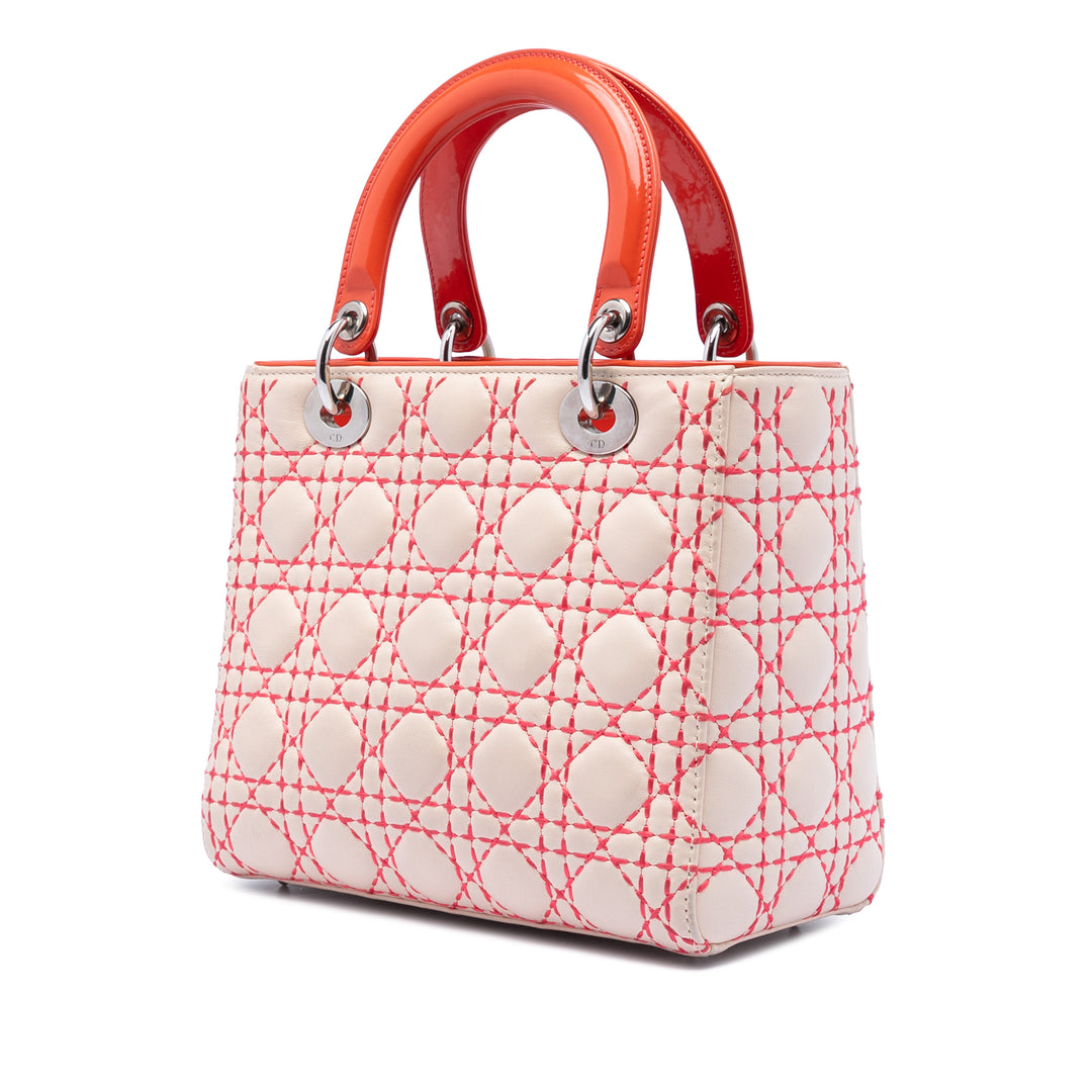 Dior Medium Cuir d’agneau Cannage Surpiqué Lady Dior