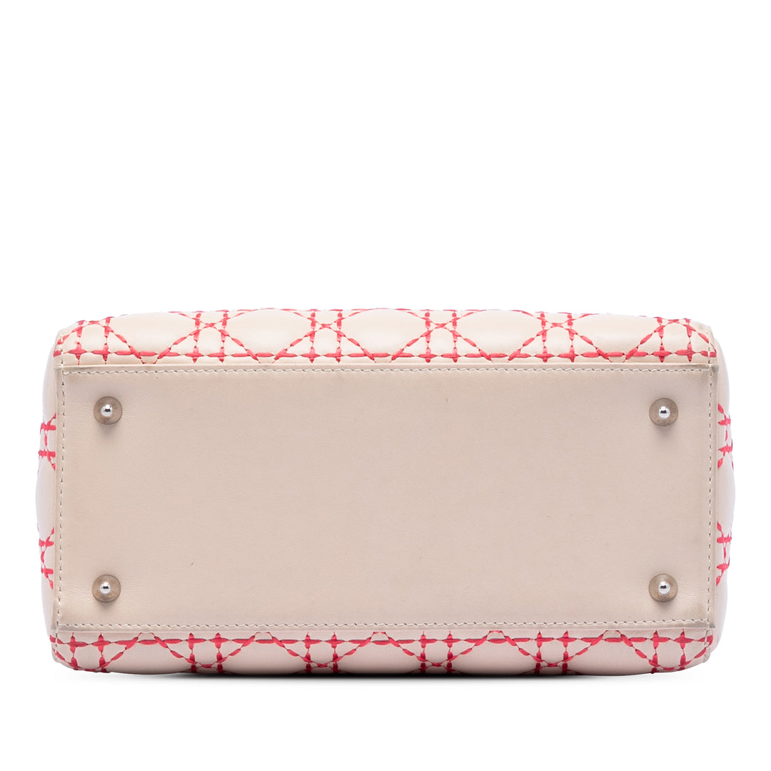 Dior Medium Cuir d’agneau Cannage Surpiqué Lady Dior