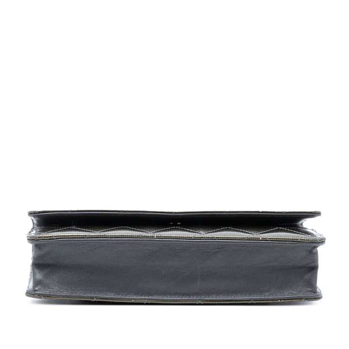 Chanel CC Matelassé Metallic Cuir verni Striped Wallet on Chain