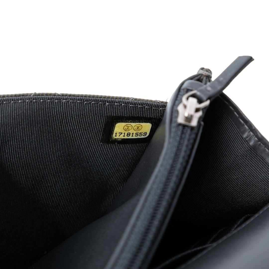 Chanel CC Matelassé Metallic Cuir verni Striped Wallet on Chain