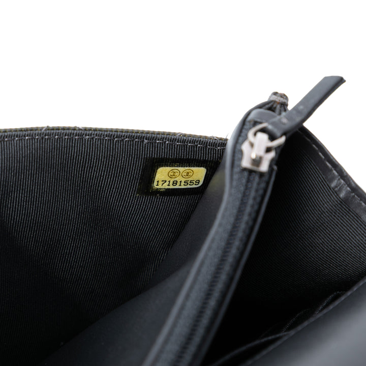 Chanel CC Matelassé Metallic Cuir verni Striped Wallet on Chain