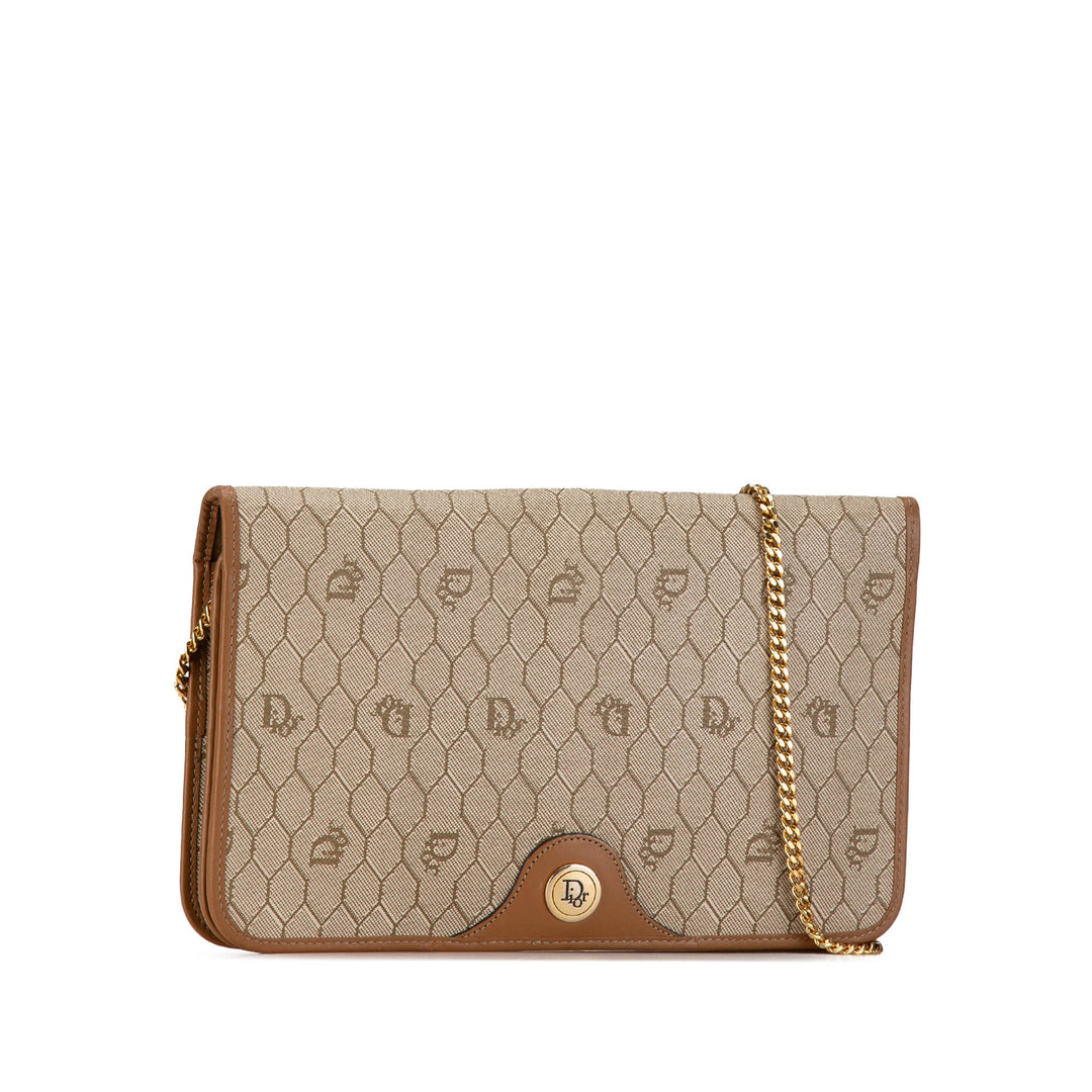 Dior Honeycomb Chain Crossbody Bag Brown - GABY PARIS