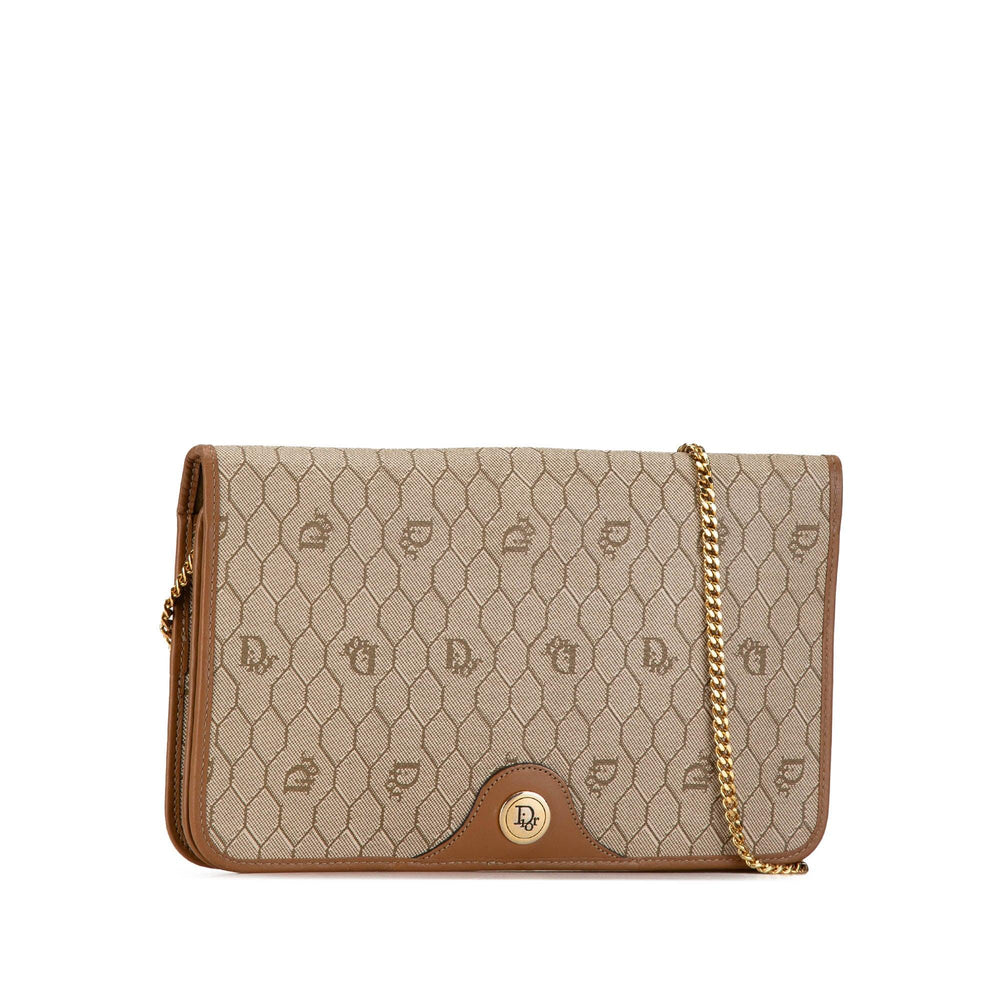 Honeycomb Chain Crossbody Bag Brown - Gaby Paris