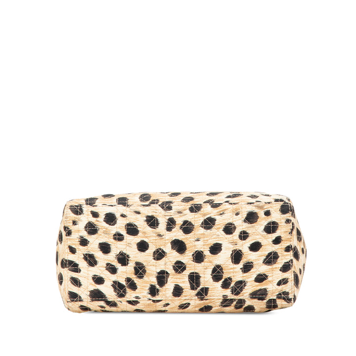 Medium Canvas Cannage Leopard Print Lady Dior Brown - Gaby Paris