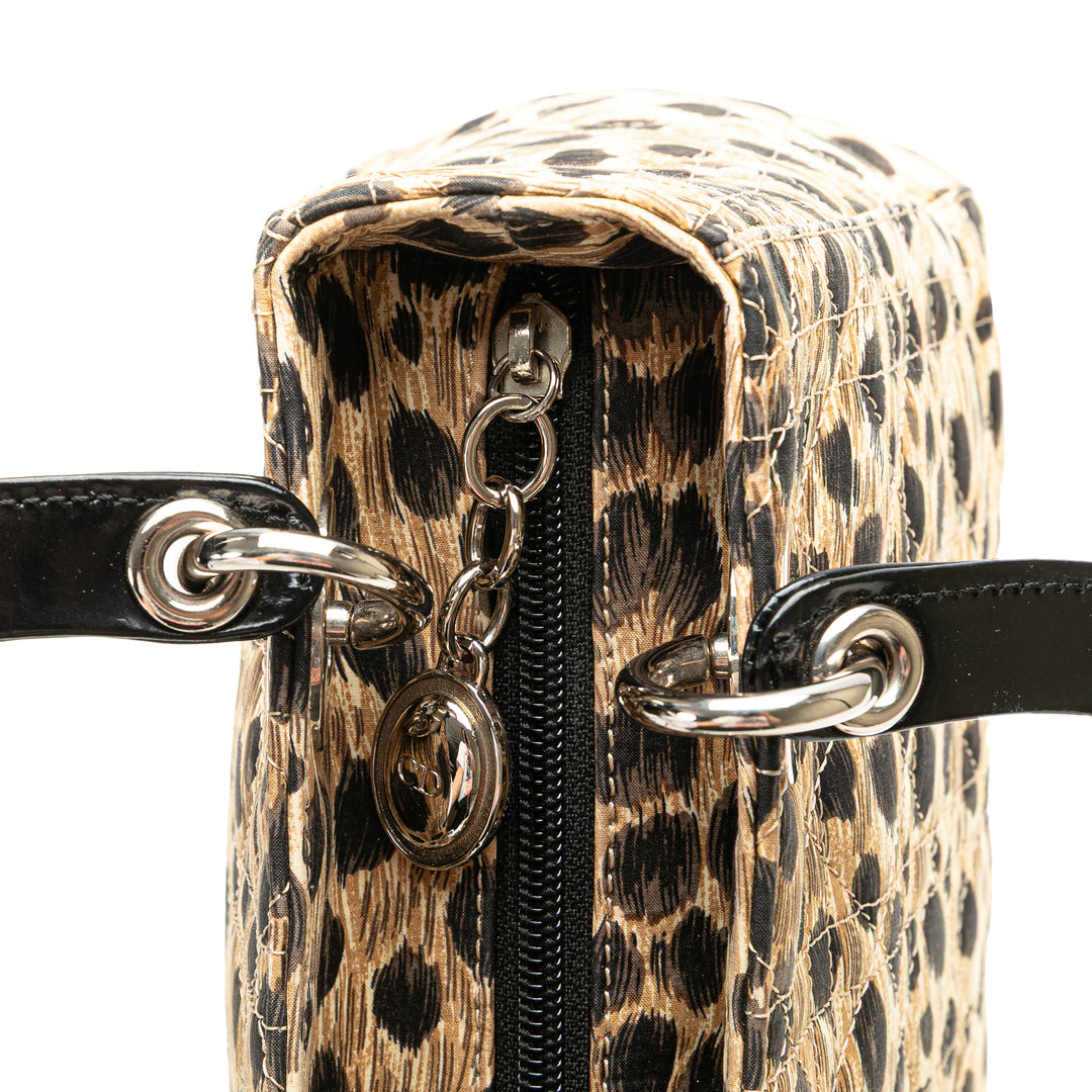 Medium Canvas Cannage Leopard Print Lady Dior Brown - Gaby Paris