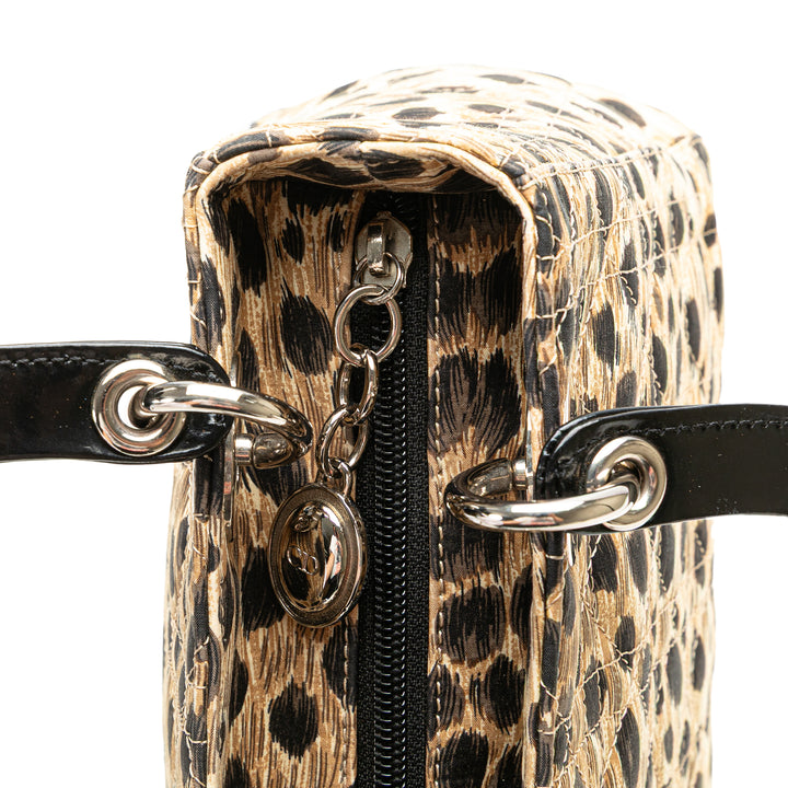 Medium Canvas Cannage Leopard Print Lady Dior Brown - Gaby Paris