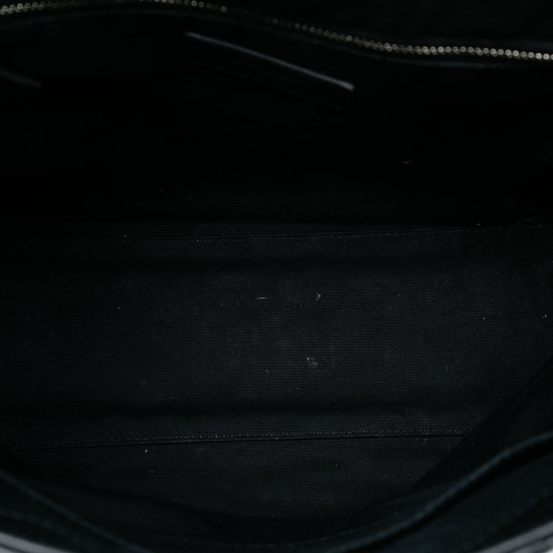 Saint Laurent Medium Matelasse Cuir Monogram LouLou Sac à dos Noir