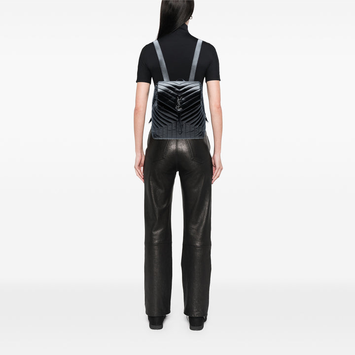 Saint Laurent Medium Matelasse Cuir Monogram LouLou Sac à dos Noir