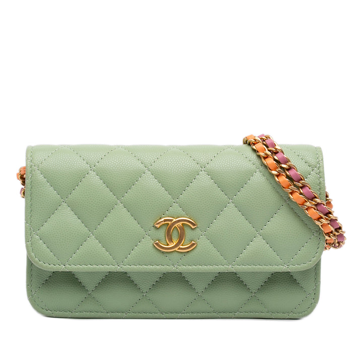 Chanel Mini CC Matelassé Caviar Pochette avec chaîne