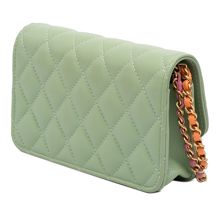 Chanel Mini CC Matelassé Caviar Pochette avec chaîne