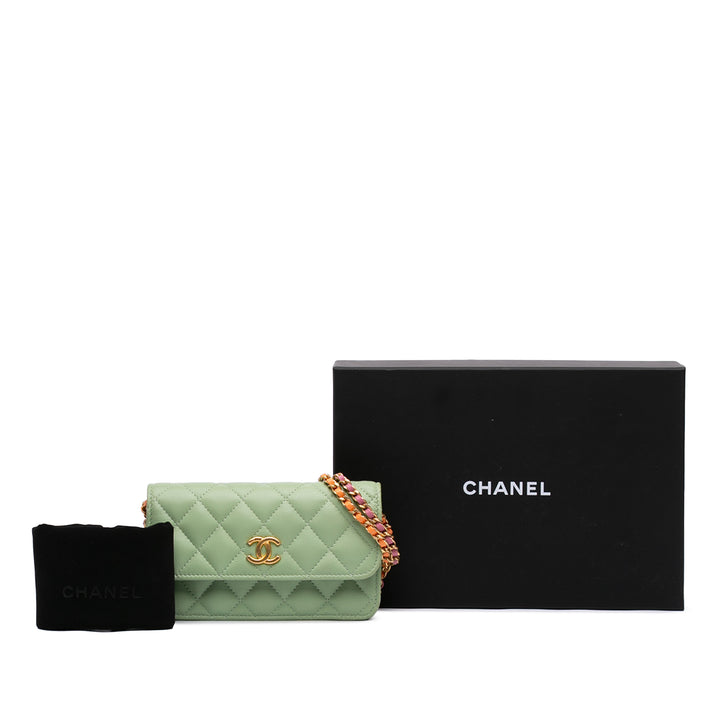 Chanel Mini CC Matelassé Caviar Pochette avec chaîne