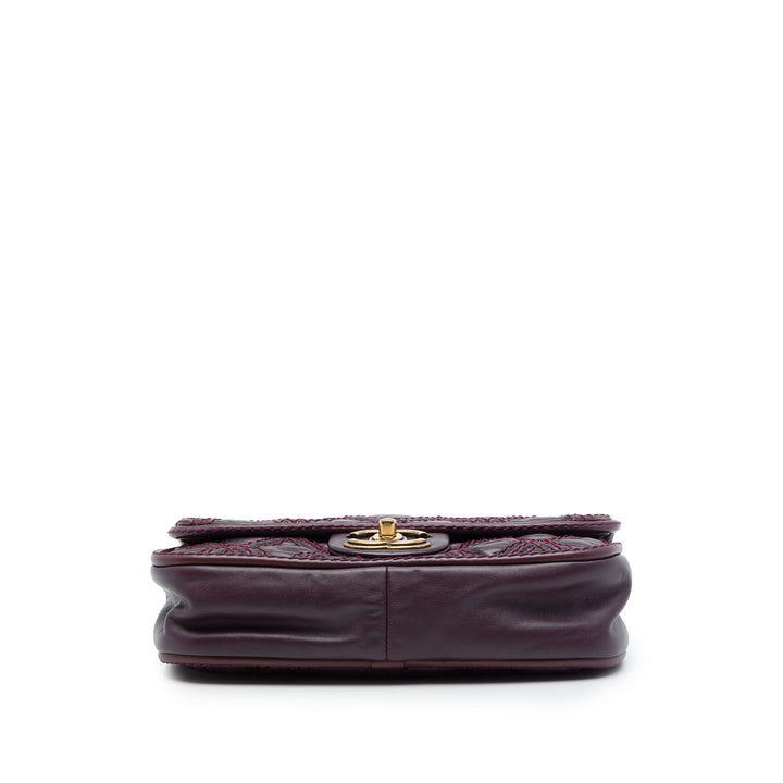 Chanel Paris Bombay CC Triptych à rabat Petit Cuir de veau Violet – vue 3 – GABY PARIS