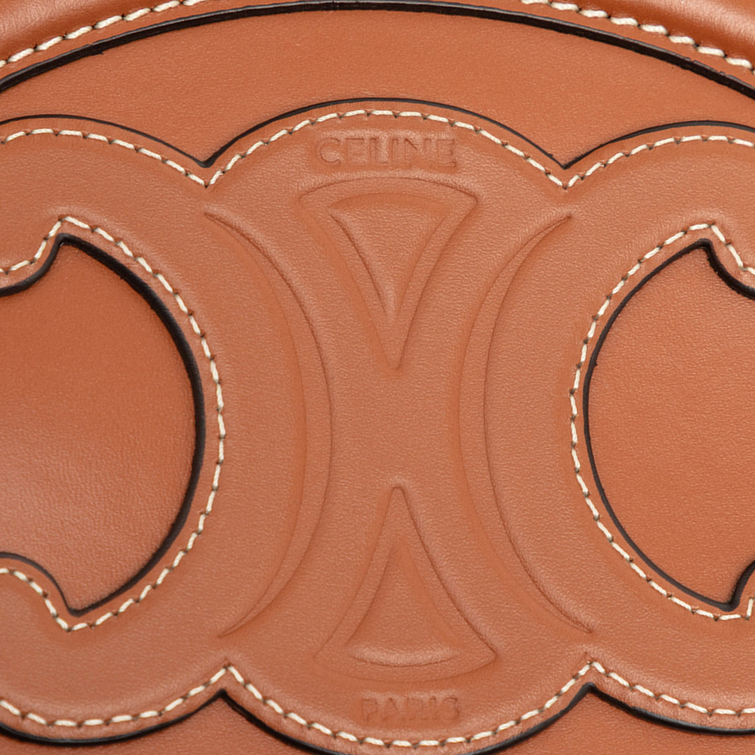 Celine Small Cuir de veau Cuir Triomphe Oval Sac porté croisé