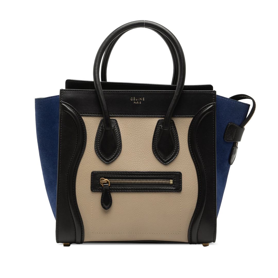 Celine Tricolore et Luggage Cabas Micro Cuir de veau