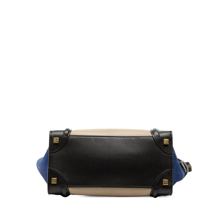 Celine Tricolore et Luggage Cabas Micro Cuir de veau