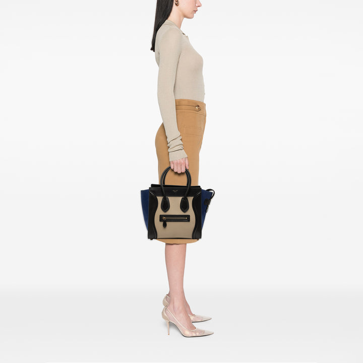Celine Tricolore et Luggage Cabas Micro Cuir de veau