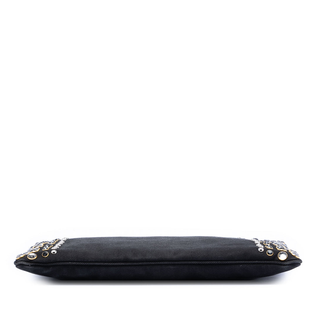 Prada Toile Canapa clouté Vernice Pochette