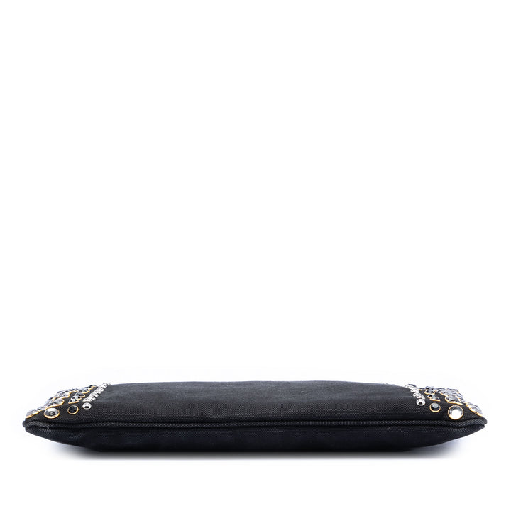 Prada Toile Canapa clouté Vernice Pochette