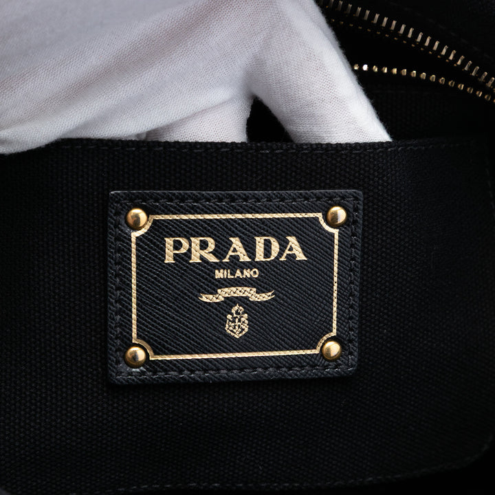 Prada Toile Canapa clouté Vernice Pochette