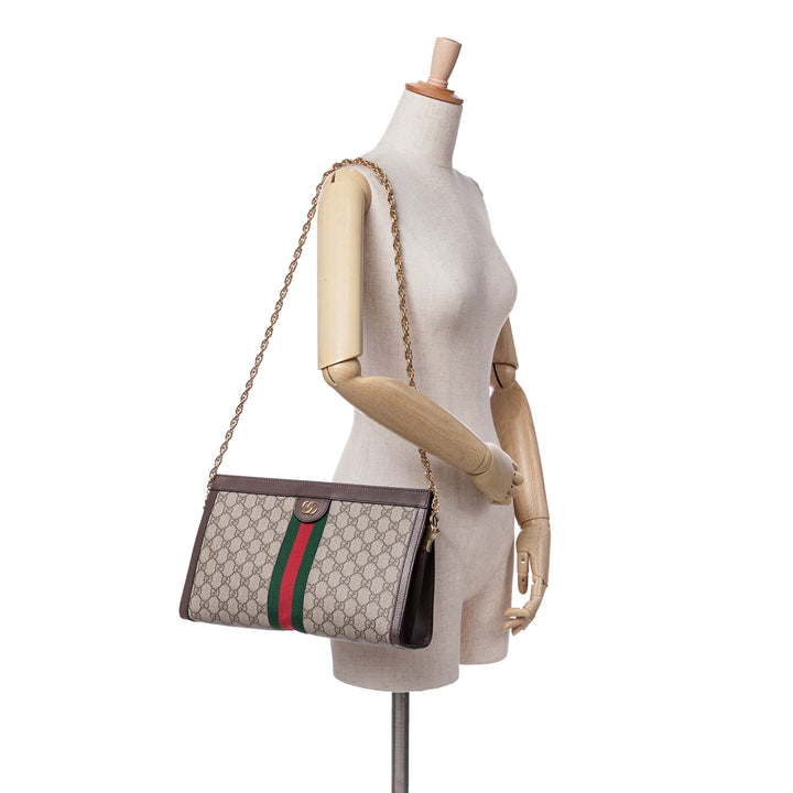 Medium GG Supreme Ophidia Web Chain Shoulder Bag Brown - Gaby Paris