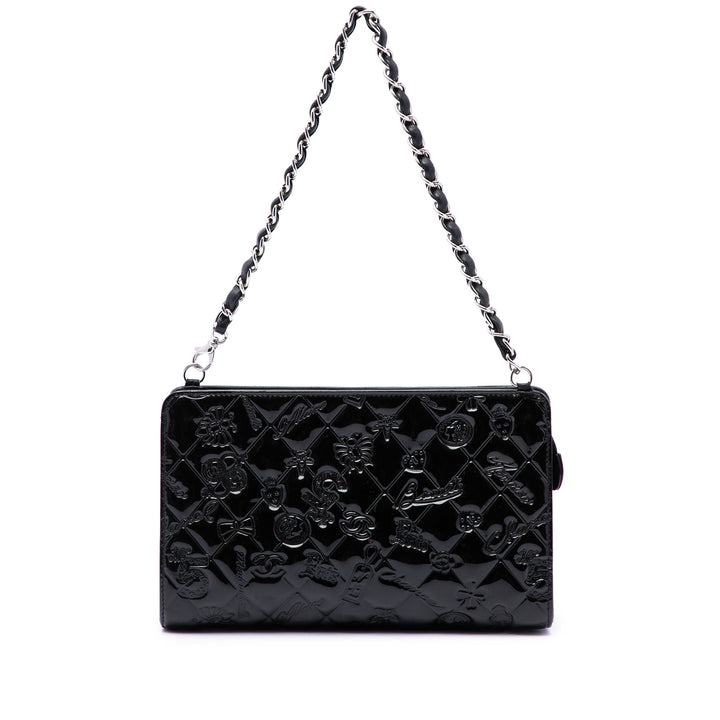 Chanel Pochette Matelassé embossé Lucky Symbols Noir – vue principale – GABY PARIS