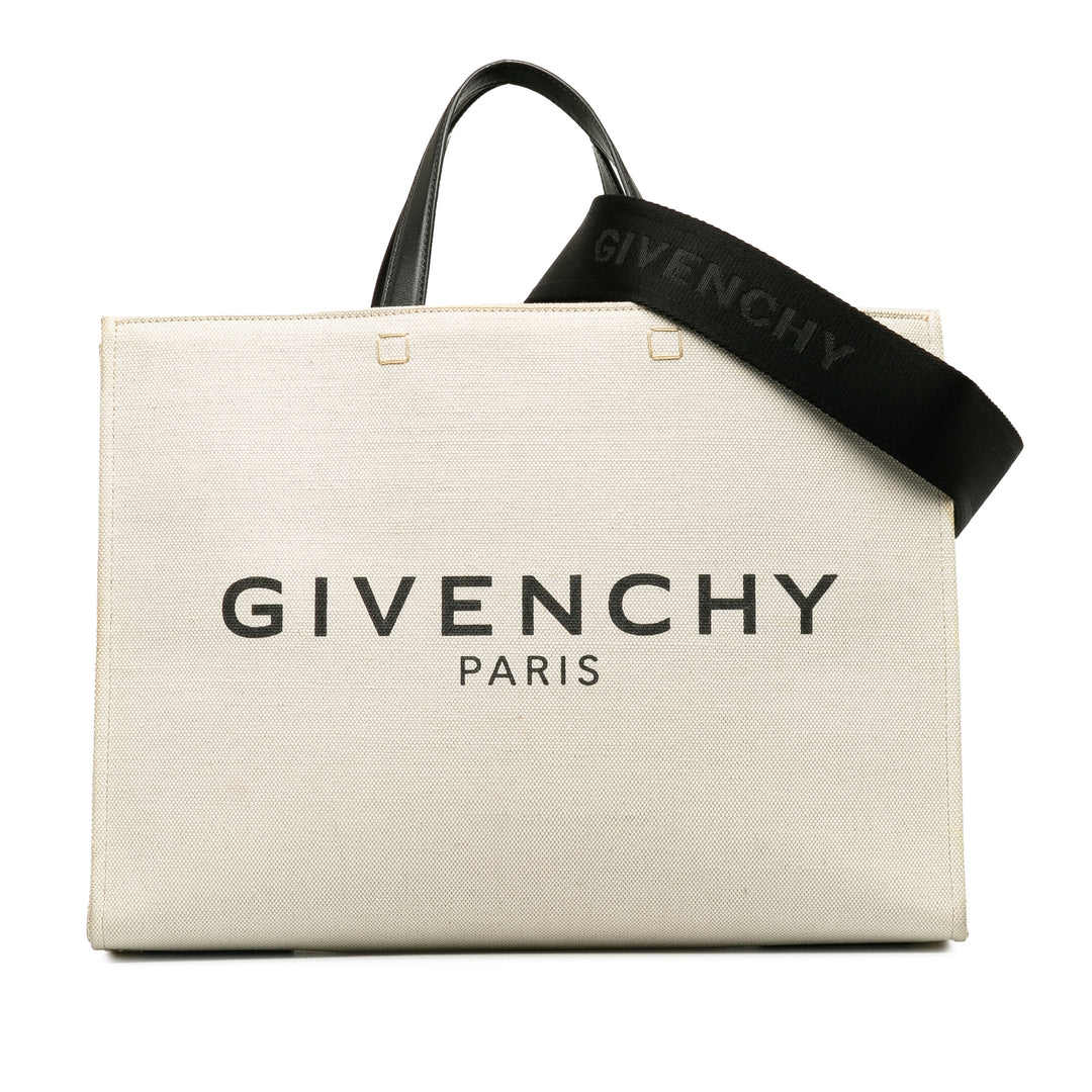 Canvas Medium G-Tote Shopping Bag Brown - Gaby Paris