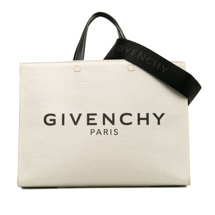 Canvas Medium G-Tote Shopping Bag Brown - Gaby Paris