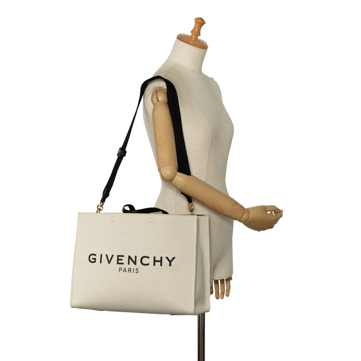 Canvas Medium G-Tote Shopping Bag Brown - Gaby Paris