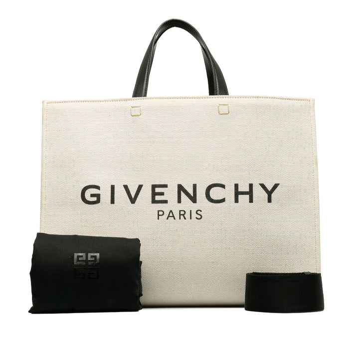 Canvas Medium G-Tote Shopping Bag Brown - Gaby Paris
