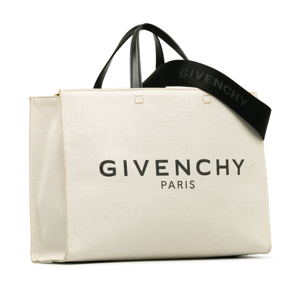 Canvas Medium G-Tote Shopping Bag Brown - Gaby Paris