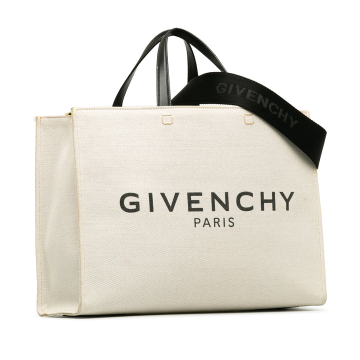 Canvas Medium G-Tote Shopping Bag Brown - Gaby Paris