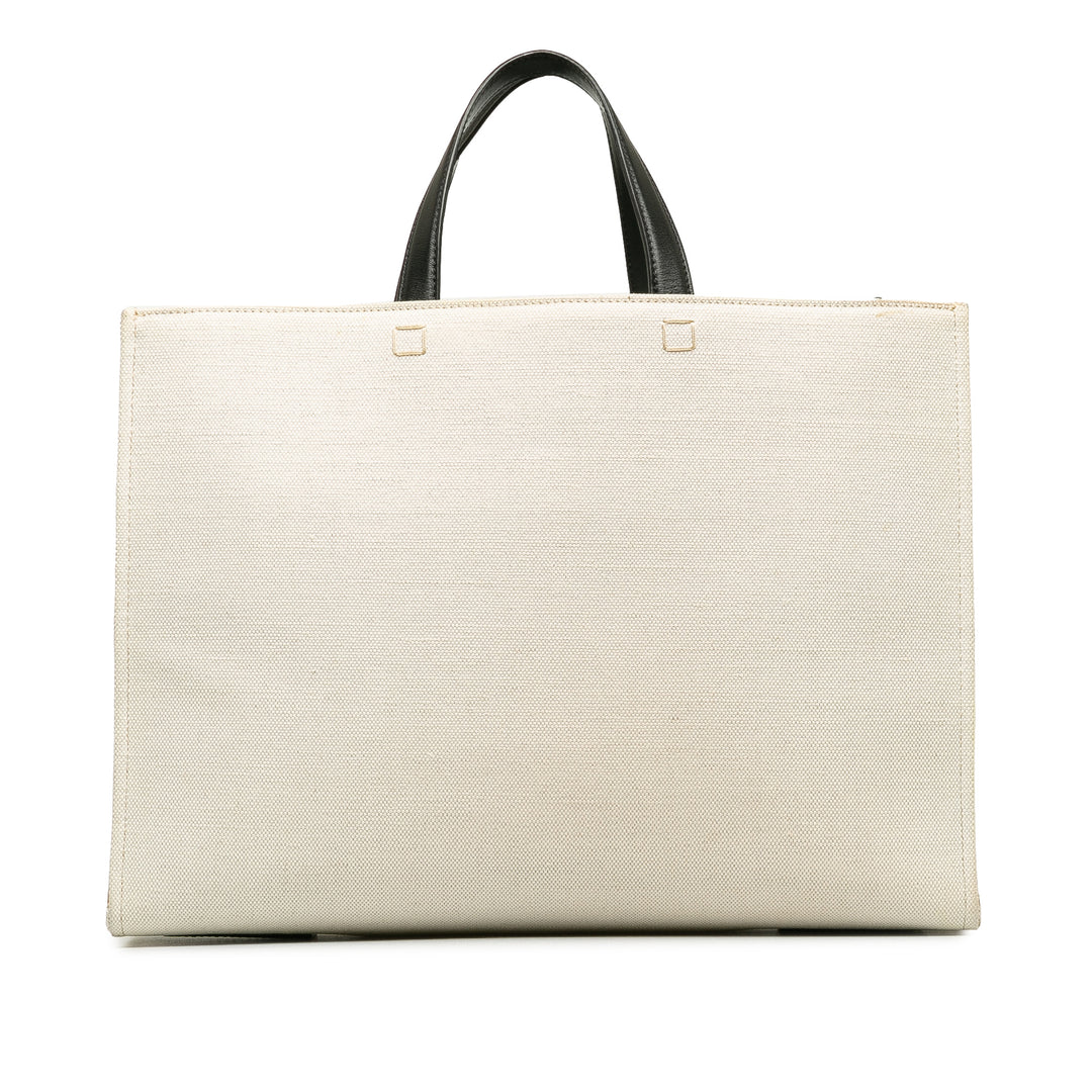 Canvas Medium G-Tote Shopping Bag Brown - Gaby Paris