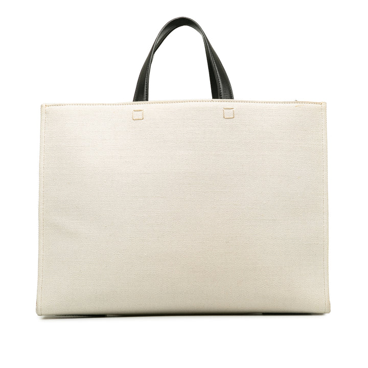 Canvas Medium G-Tote Shopping Bag Brown - Gaby Paris