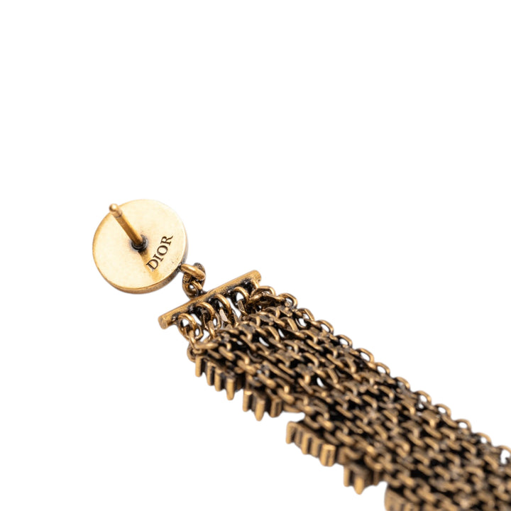 Dior plaqué Strass JAdior pendantes fermoir poussette Boucles d’oreilles