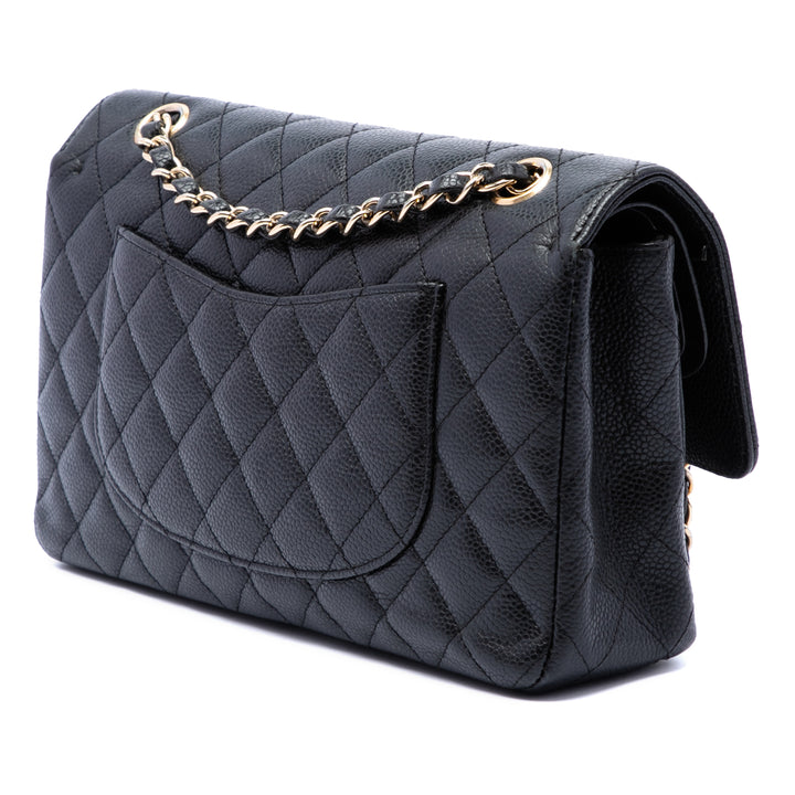 Classic Double rabat Moyen Cuir caviar Noir