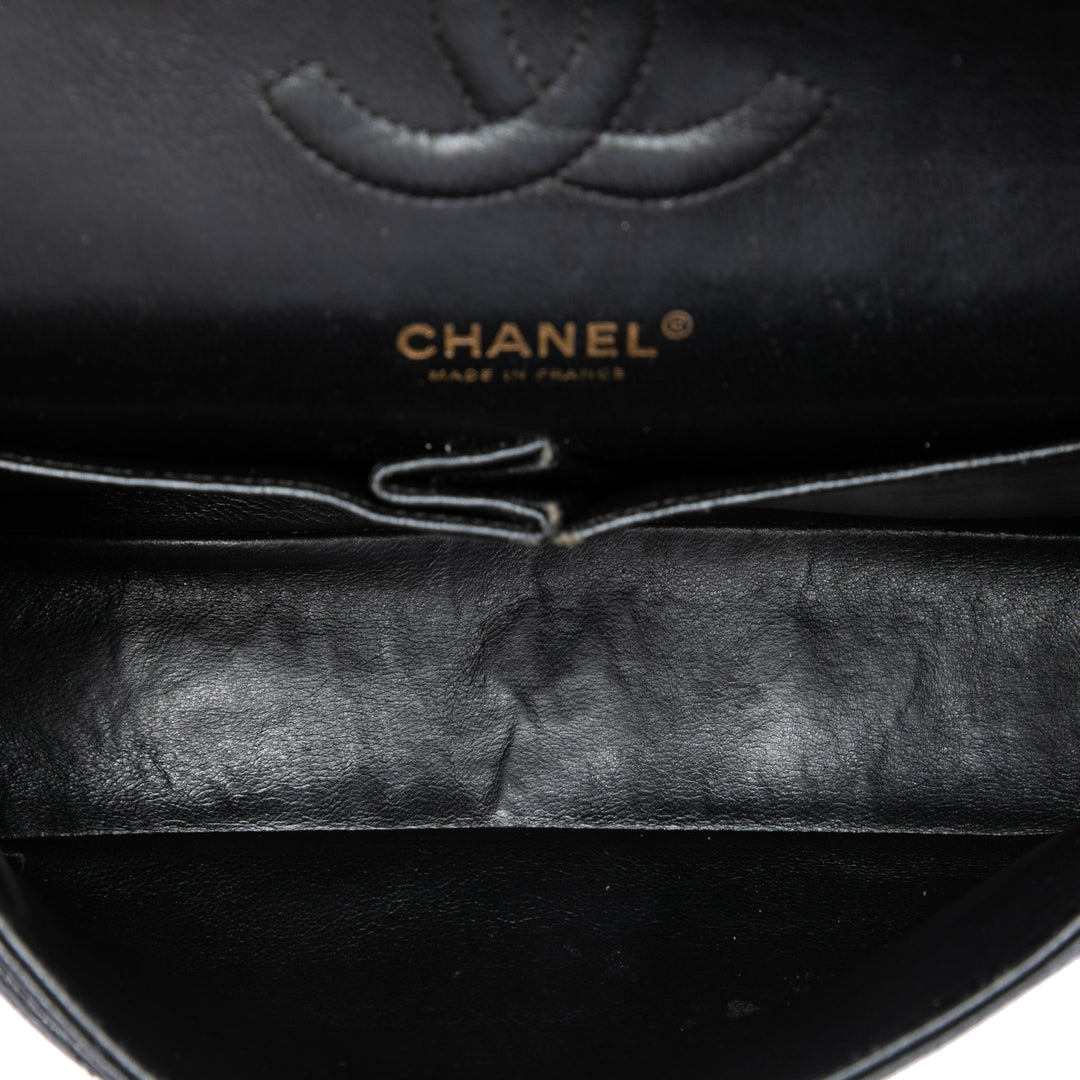 Classic Double rabat Moyen Cuir caviar Noir