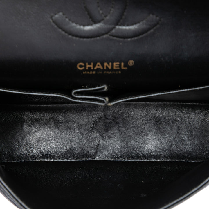 Classic Double rabat Moyen Cuir caviar Noir
