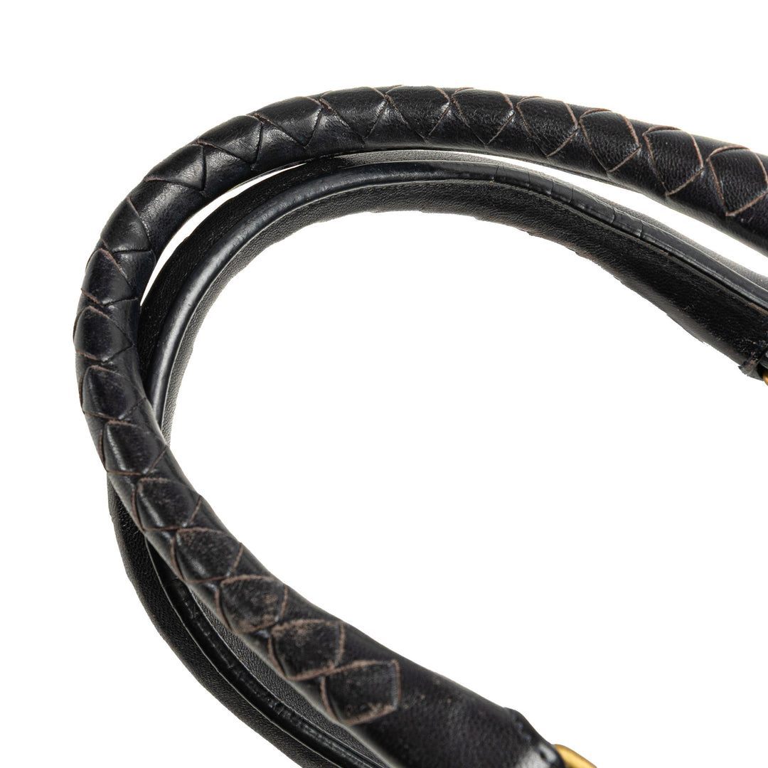 Nappa Intrecciato Montaigne Handbag Black - Gaby Paris