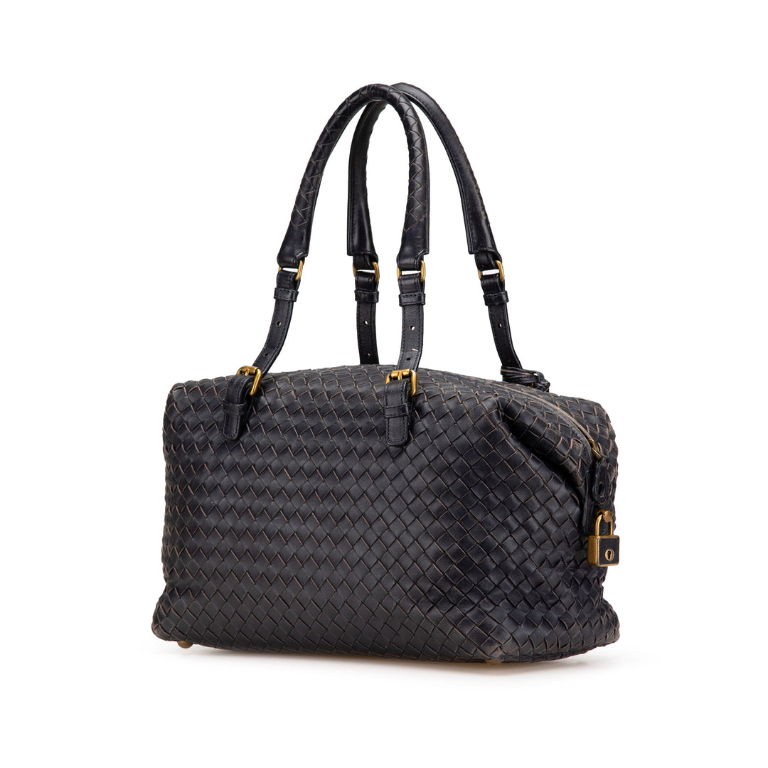 Nappa Intrecciato Montaigne Handbag Black - Gaby Paris