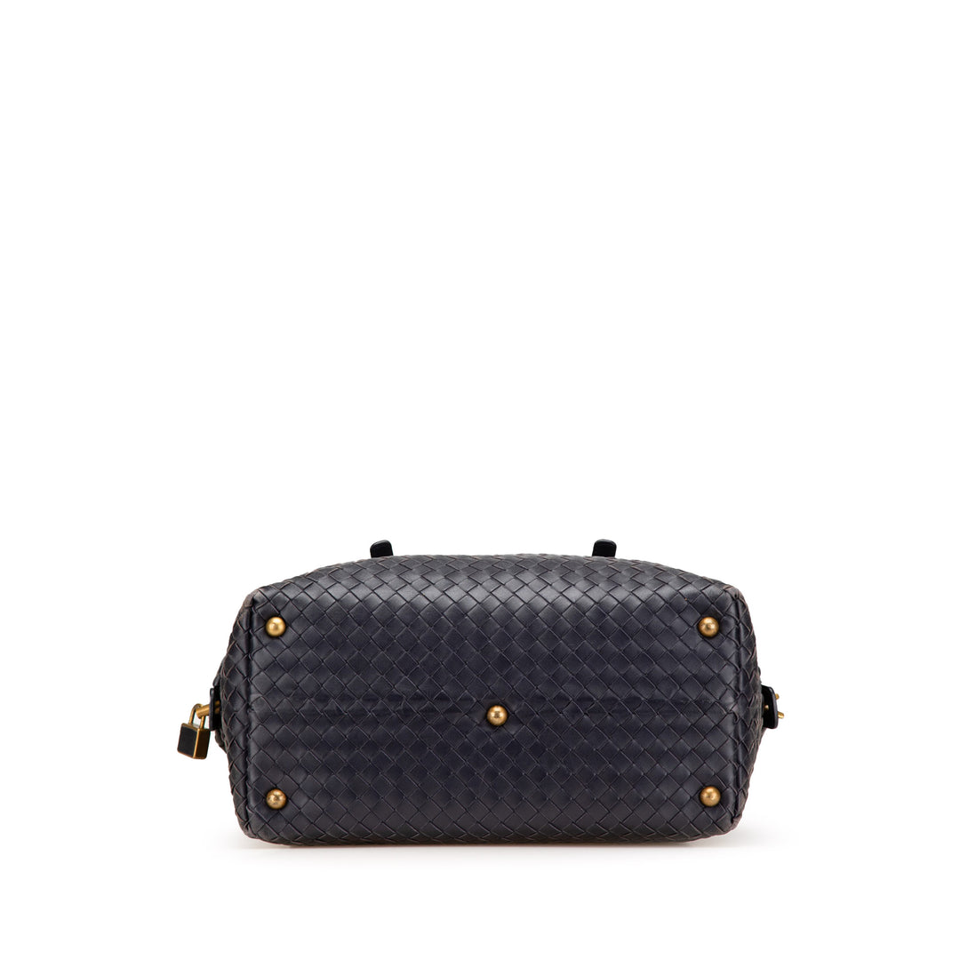 Nappa Intrecciato Montaigne Handbag Black - Gaby Paris
