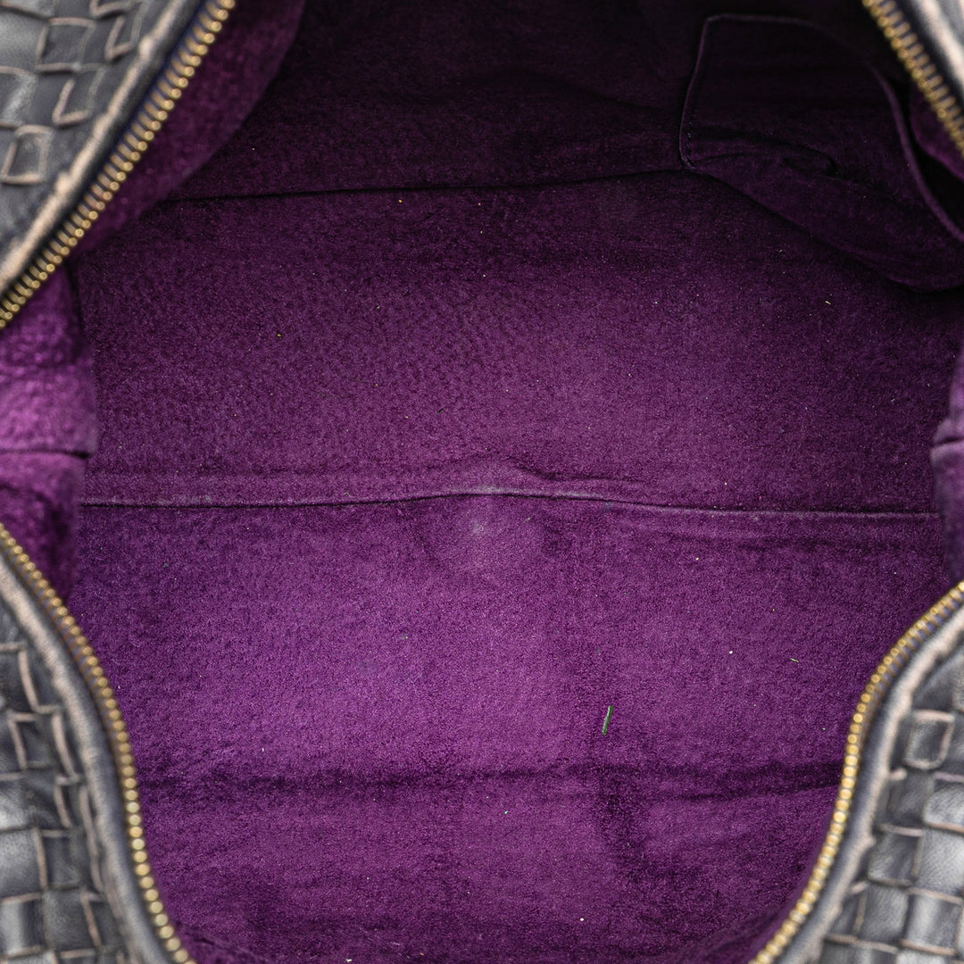 Nappa Intrecciato Montaigne Handbag Black - Gaby Paris