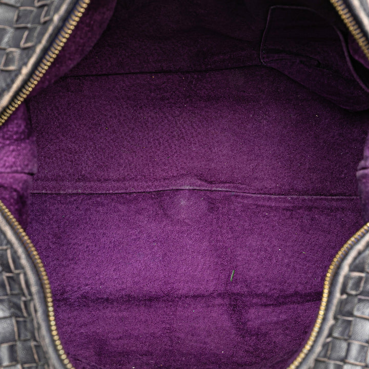 Nappa Intrecciato Montaigne Handbag Black - Gaby Paris