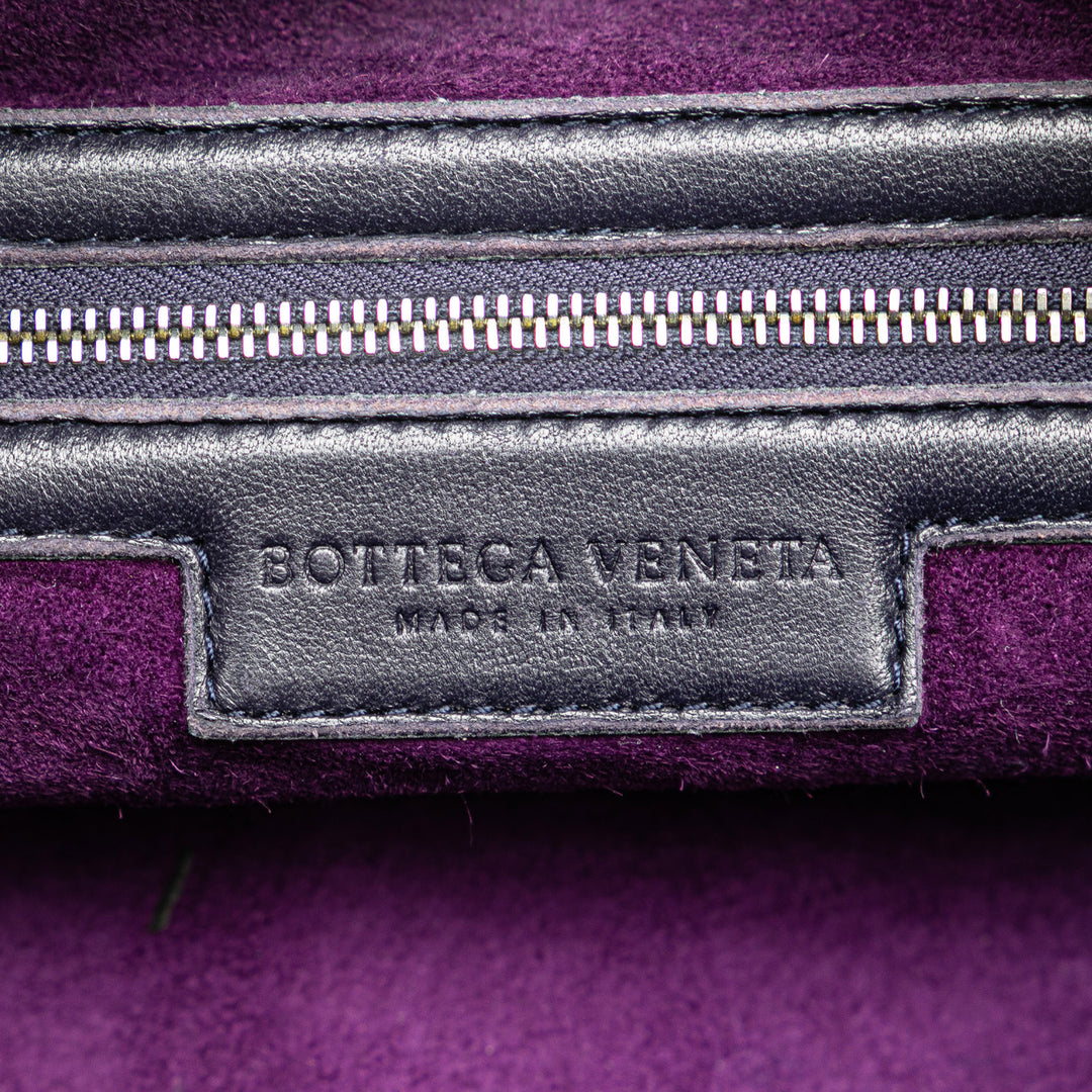 Nappa Intrecciato Montaigne Handbag Black - Gaby Paris