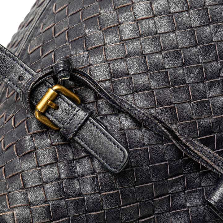 Nappa Intrecciato Montaigne Handbag Black - Gaby Paris