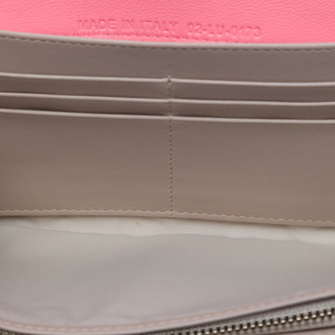 Bicolore et Cannage Lady Dior Wallet on Chain Cuir d'agneau Gris