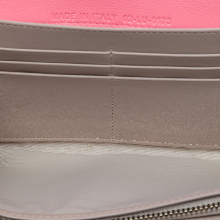 Bicolore et Cannage Lady Dior Wallet on Chain Cuir d'agneau Gris