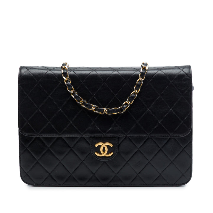 Chanel Medium CC Matelassé Cuir d’agneau Simple rabat