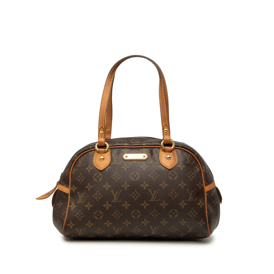 Louis Vuitton Sac à main Montorgueil Monogram PM Marron – vue principale – GABY PARIS